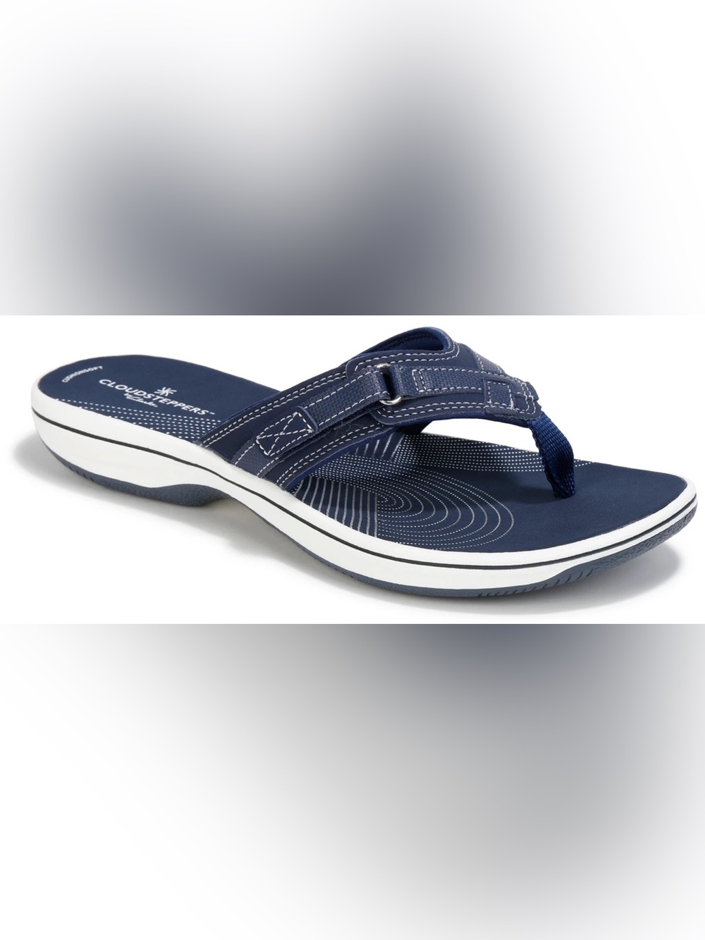 Clarks Cloud steppers Breeze Sea flip-flops adjustable side hook-and loop Sz 8